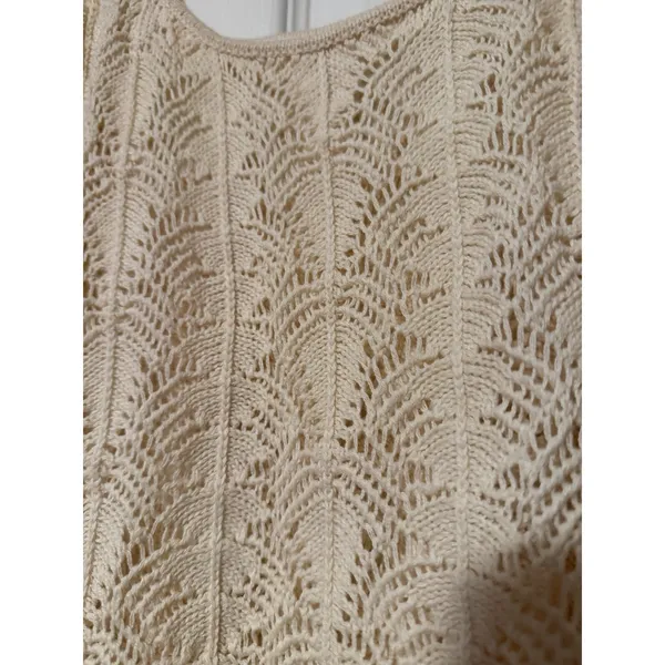 Reformation Crochet Tank Top Knit Scalloped Cottagecore Festival Western Organic - Image 3