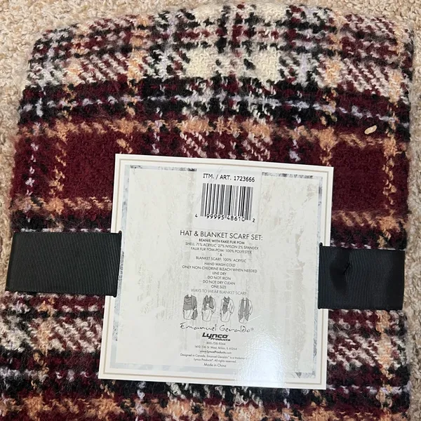 Emanuel Geraldo‎ Black Hat and Plaid blanket Set - Image 3