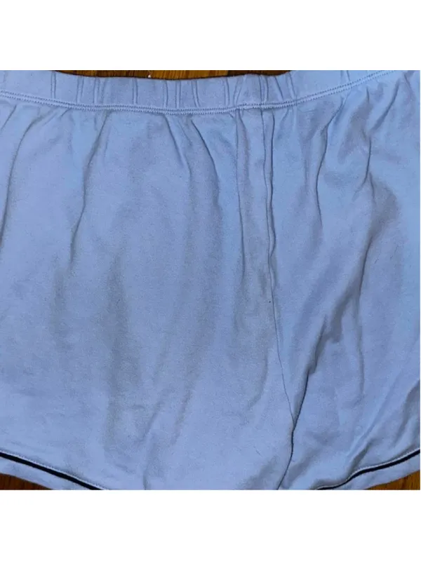 Favorite Daughter Sky Blue The Favorite PJ Shorts Contrast Piping Sleepwear Larg - Image 4