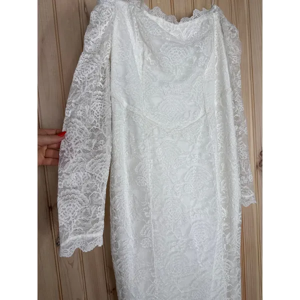 NWT Lulus Beloved Promise White Lace Off Shoulder Mermaid Maxi Dress Bridal XL - Image 7