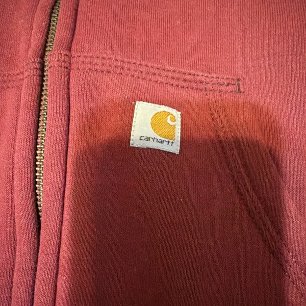 Carhartt Full Zip Hoodie Sweatshirt Women's Medium Red Workwear Outdoors - Image 3