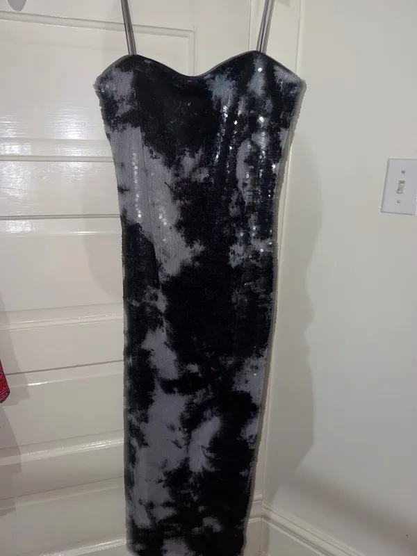 Navy and light blue sequin maxi dress Size 6 - Image 5