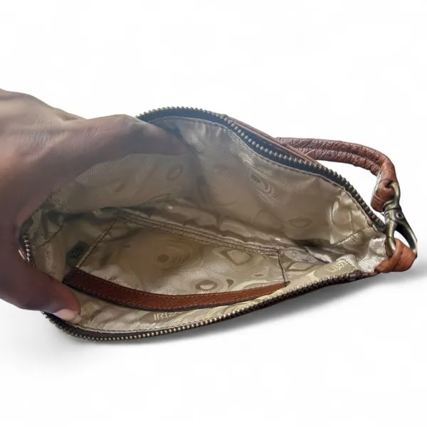 Ibiza Ostrich Leather Mini Bag Vintage Y2K Shoulder Purse Brown Textured Chic - Image 4