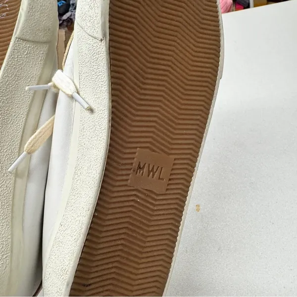 Madewell White Orange Lace Up Sneakers Womens 8 Casual Comfort Shoes Some Wear - Image 7