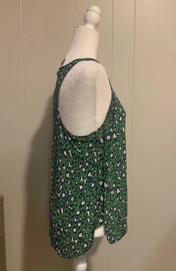 Joie Silk Green Leopard Print Blouse - Image 3
