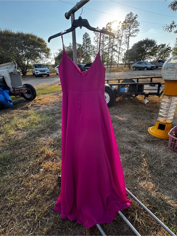 Azazie fuchsia Strapless Cowl Neck Dress - Image 5