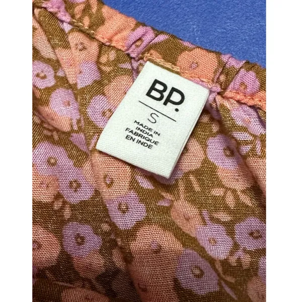 BP Allison One Shoulder Crop Top Floral Pattern Shirred Waist Pink W Small NWOT - Image 8