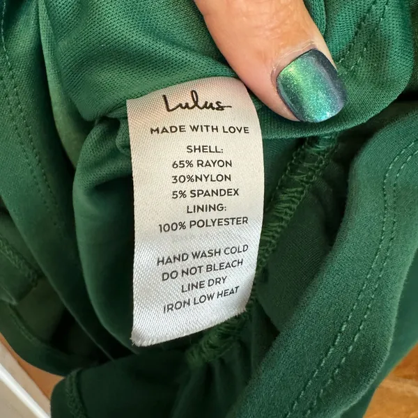 Lulus‎ Emerald Green Ruffle Hem Spaghetti Strap Mini Dress Size M - Image 5
