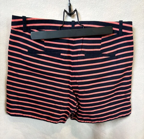J Crew size 8 Striped Blue & Orange Dress Shorts - Image 2