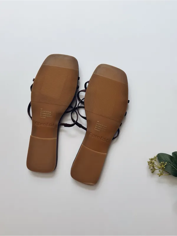 Open Edit Korva Slide Sandal In Brown - Image 5