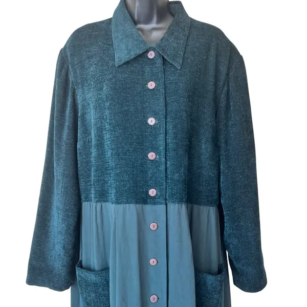 Vintage Jessica Howard Woman Button Down Maxi Shirt Dress - Image 2