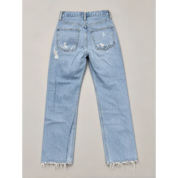 AGOLDE 90s Mid Rise Loose Fit Jeans Size 23 Light Wash Distressed - Image 2