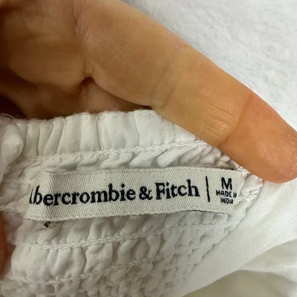 Abercrombie Fitch Emerson Cap Sleeve Mini Dress Size Medium White Linen Cotton - Image 8