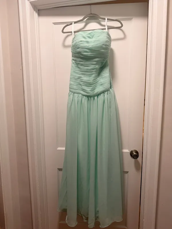 Mint Strapless Ruched Maxi Dress Green Size 2 - Image 8