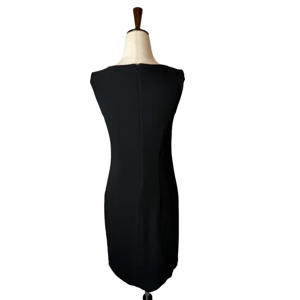 Bailey 44 Sheath Dress Women XS Black Tan Beaded Mixed Media Cocktail Party LBD - Image 3