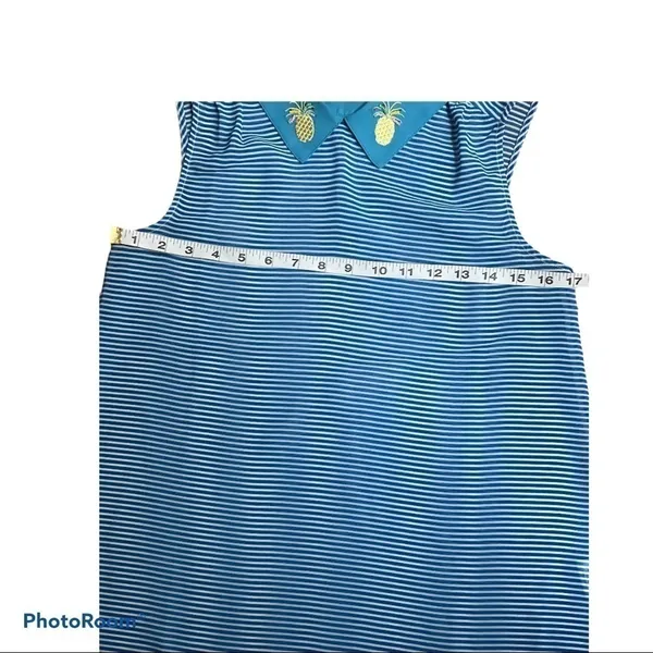 ModCloth Pineapple Collar Sleeveless Blouse Blue Size S - Image 5