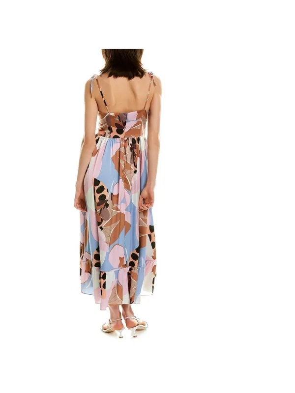 Anthropologie Hutch Arielle Maxi Dress in Peri Floral Geo Pastel Womens Size‎ 6 - Image 5