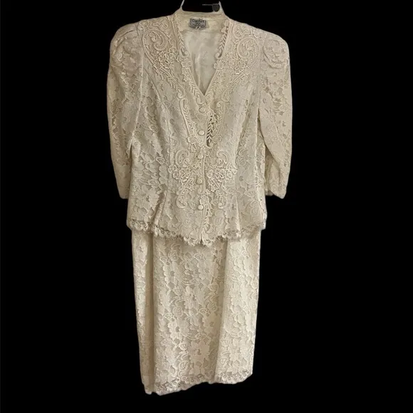 Cachet by Bari Protas Cream Blouse vintage 80’s suite set - Image 8