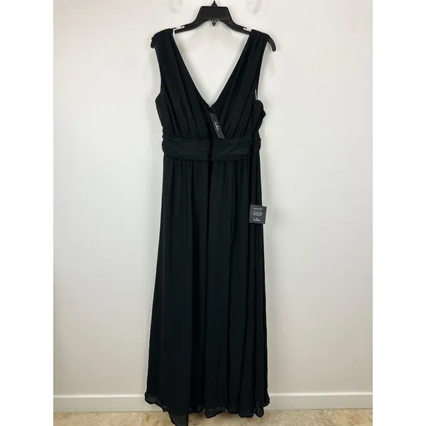 Lulus Thoughts of Hue Black Surplice Maxi Dress Chiffon Formal Evening 1X NWT - Image 6