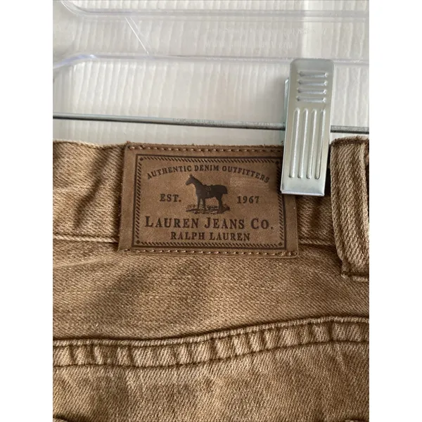 Lauren‎ Ralph Lauren Studded Straight Jeans 10P Tan Boho Western Cotton Size 10P - Image 7