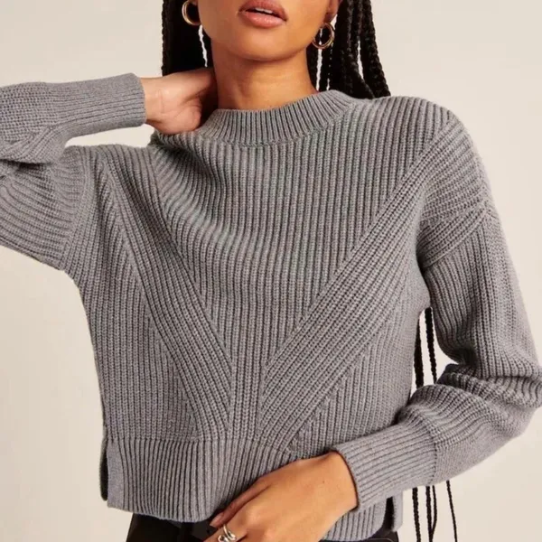 Abercrombie & Fitch Size M Crew Wedge Pullover Knit Sweater in Cream - Image 3