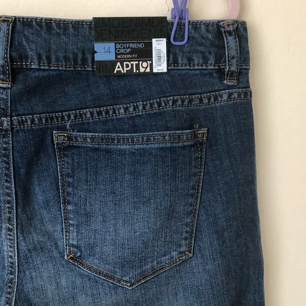 NWT Apt. 9 Women’s Boyfriend Jeans Modern Blue Denim Pants Straight Leg Size 14 - Image 7
