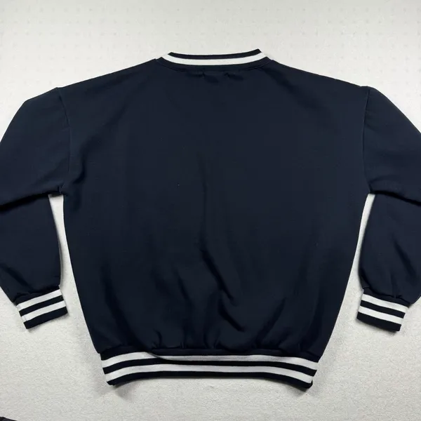 Edit by Edikted V-Neck Sweatshirt Women’s Small Blue Varsity Pullover Soft Cozy - Image 2