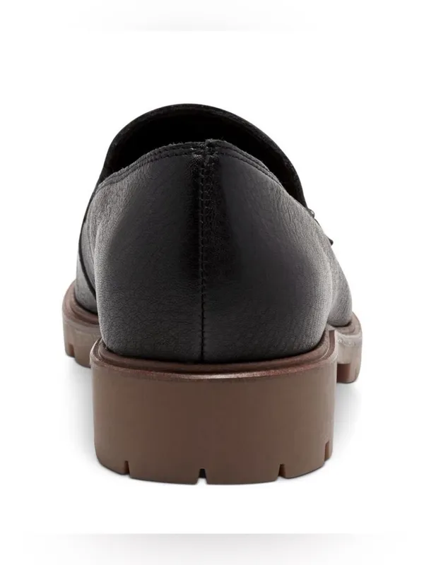 Lucky Brand Women's Tomber Lug Sole Black Leather Loafers Size 10M Minimalist - Image 2