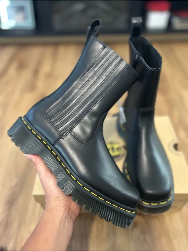 DR MARTENS Amaayah lo black leather zippered boots booties shoes women’s 8 new - Image 9