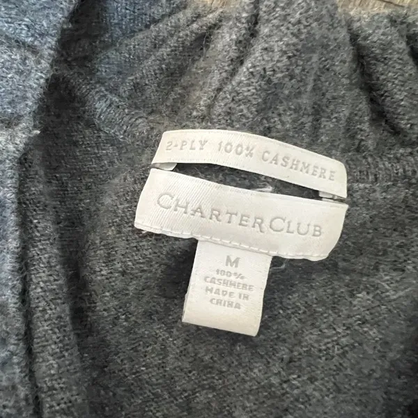 Charter‎ Club gray cashmere sweater size M - Image 8