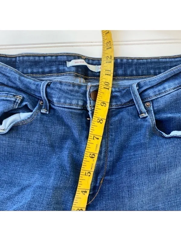 Levis Mid Rise Skinny Jeans‎ Womens 14M Medium Wash Blue Denim W32 L32 - Image 8