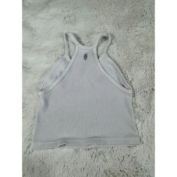 FP Movement Free People White Ribbed Tank Top Women's - Image 2