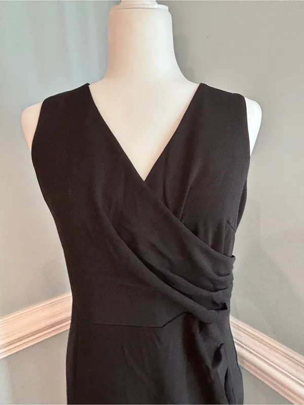 Sleeveless Black Wrap Maxi Dress with Side Slit large - Image 3