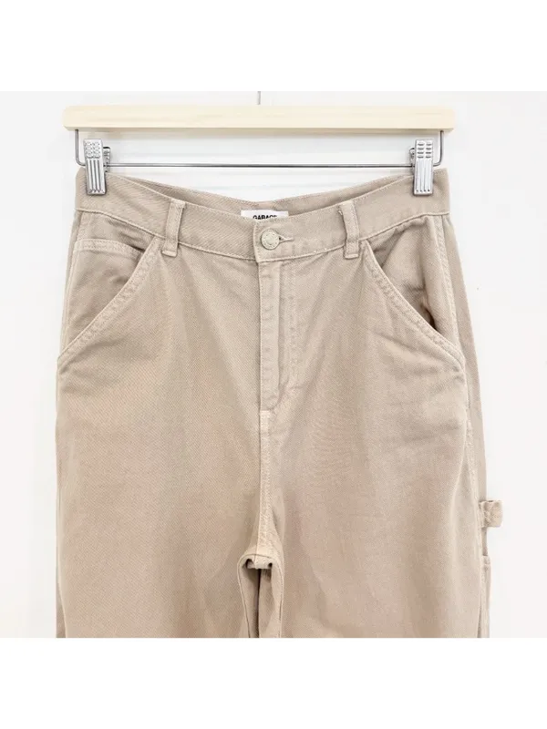Garage Jeans Size 26‎ Tan Carpenter Cargo Wide Leg Rigid High Rise Grunge Punk - Image 3