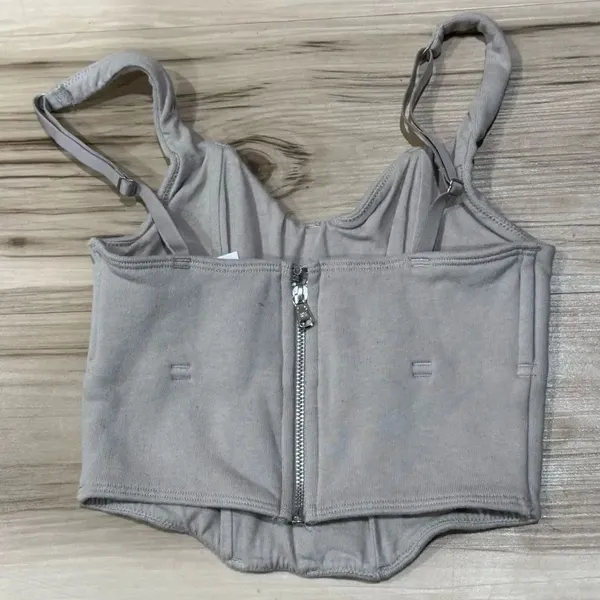 Gilly Hicks Tan Cropped Corset Tank Top Women's XS - Image 2