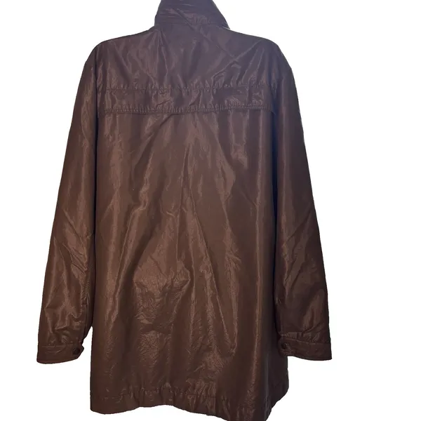 Liz Claiborne Lightweight Utility Jacket Women's L Metallic Brown Zip Snap Waist - Image 9