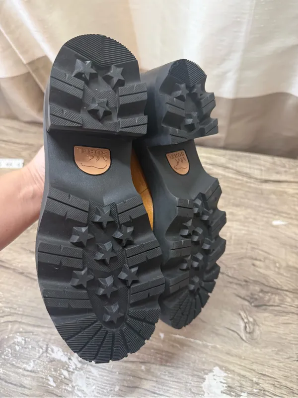 SOREL Joan Now City Loafer Chunky Platform Canyon Gold Black 7 - Image 9