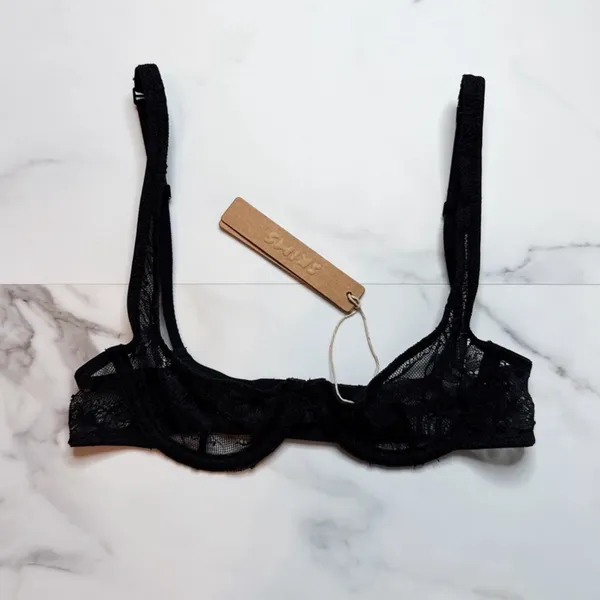 NWT Skims Ultra Fine Lace Half Cup Demi Underwire Bra - Image 2