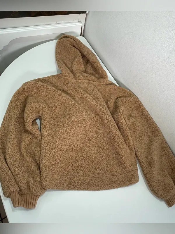 Abercrombie & Fitch Soft Collection Women's M Brown Teddy Bear Pullover Hooded - Image 7
