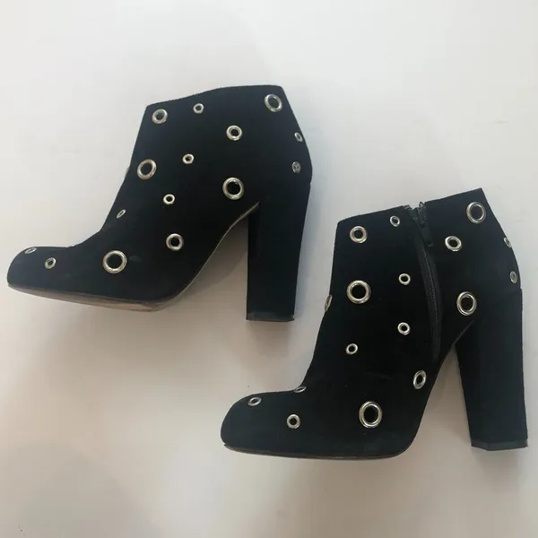 Opening Ceremony Grommet Heel Ankle Boots Black Suede EU 36 - Image 5