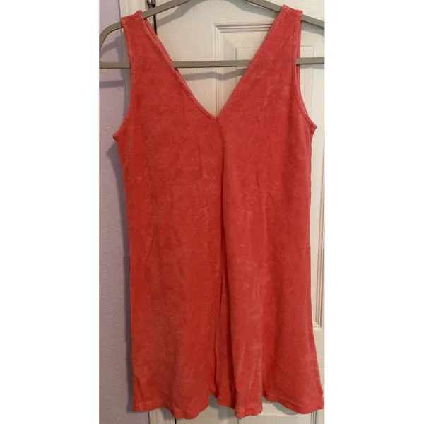 LAKE Pajamas Dress French Terry VNeck Coral Beach Pool Resort Coverup Cruise XXS - Image 2