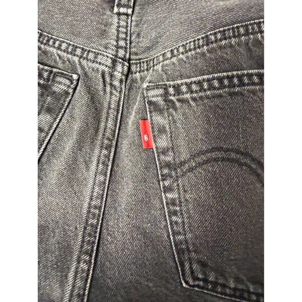 Levis 501 Original High‎ Rise Cut Off Denim Shorts Washed Black Gray W33 - Image 3