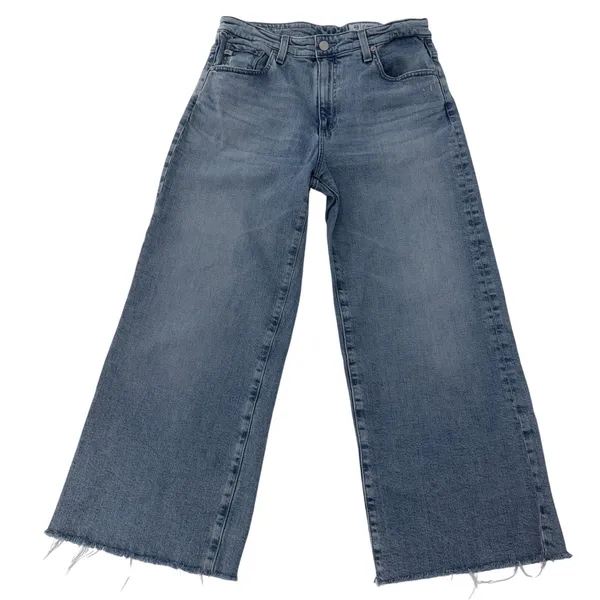 AG Adriano Goldschmied Saige High-Rise Wide-Leg Crop Denim Jeans Size 29 - Image 2