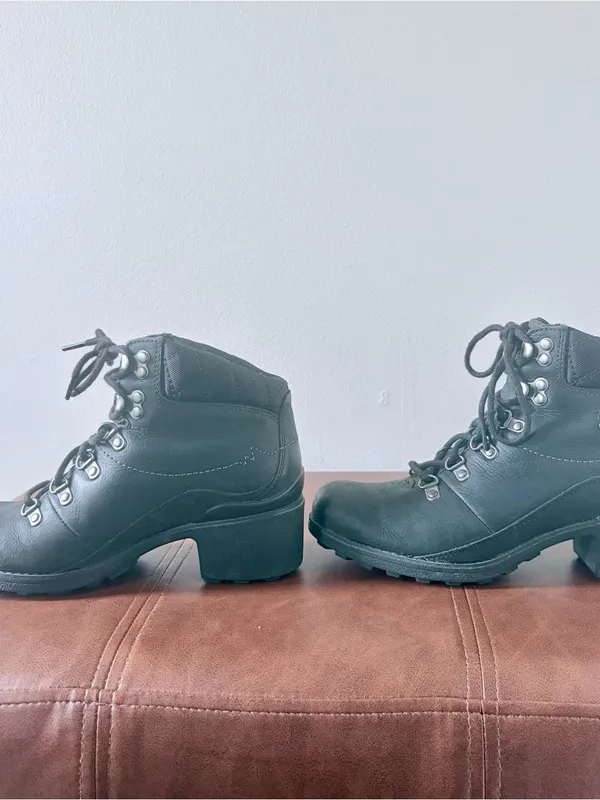Merrell Chateau Mid Lace Waterproof Black Leather Heeled Hiking Boots Womens 7 - Image 3