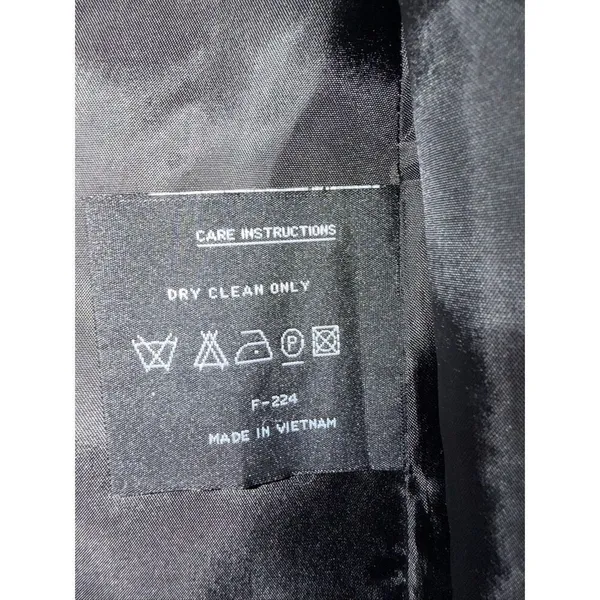 FS Limited Black Wool Blend Hooded Zip Front Coat Women Size M - Image 6