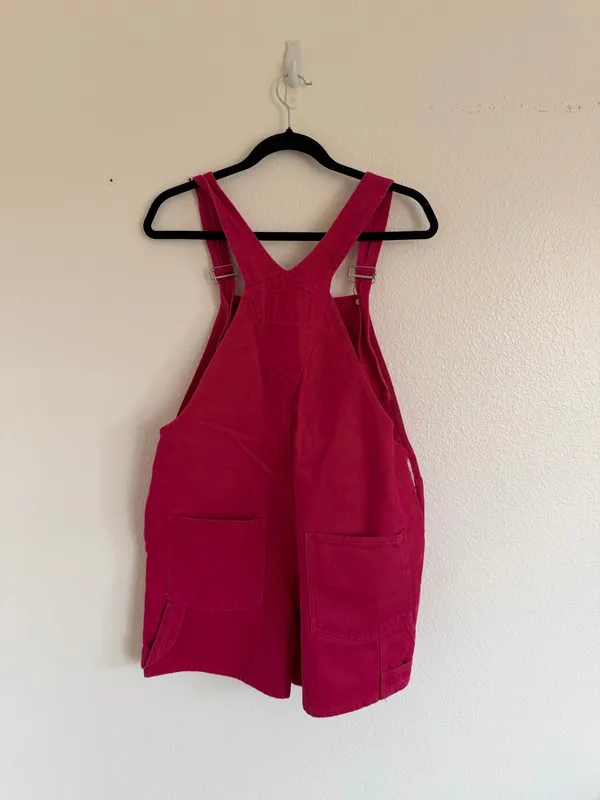 Vintage Pink Short Overalls Size M - Image 2