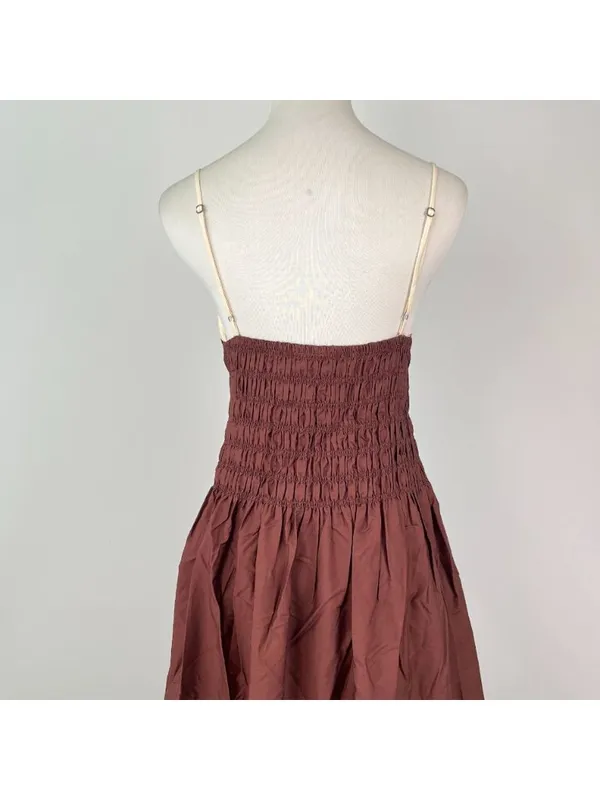 NWT Farm Rio Cotton Sleeveless Midi Dress Brown and Ivory Sz L - Image 9