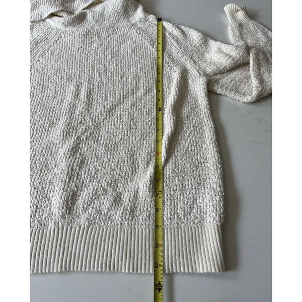 Free People Cream Ivory By Your Side Cowl Neck Sweater Oversized Women’s Large - Image 8