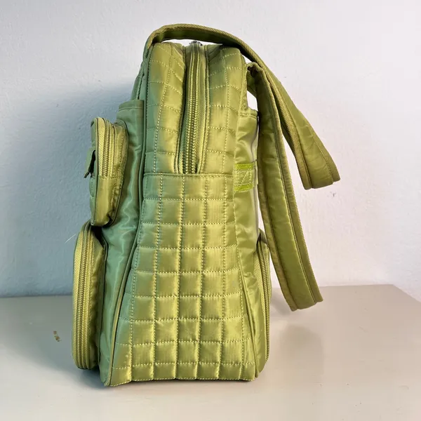 Lug Green Overnight‎ Tote Shoulder Bag Zippered Pockets Travel Bag - Image 6