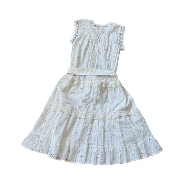 BELL Eyelet Lace Midi Dress White - Image 2